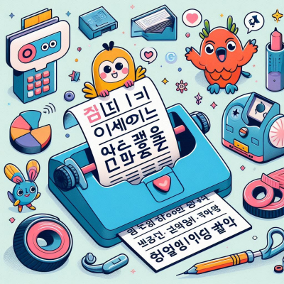 색색의 도구와 함께 책을 분석하는 캐릭터들.