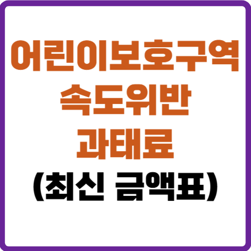 어린이보호구역 속도위반 과태료