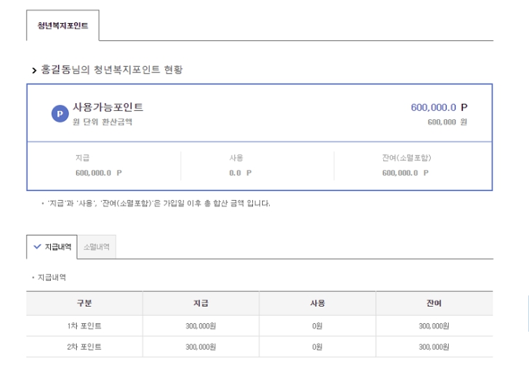 경기 청년몰 복지포인트 사용방법