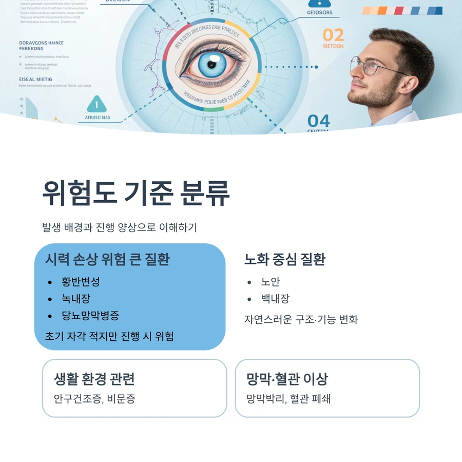 눈 구조 기반으로 이해하는 시니어 주요 안질환 인포그래픽