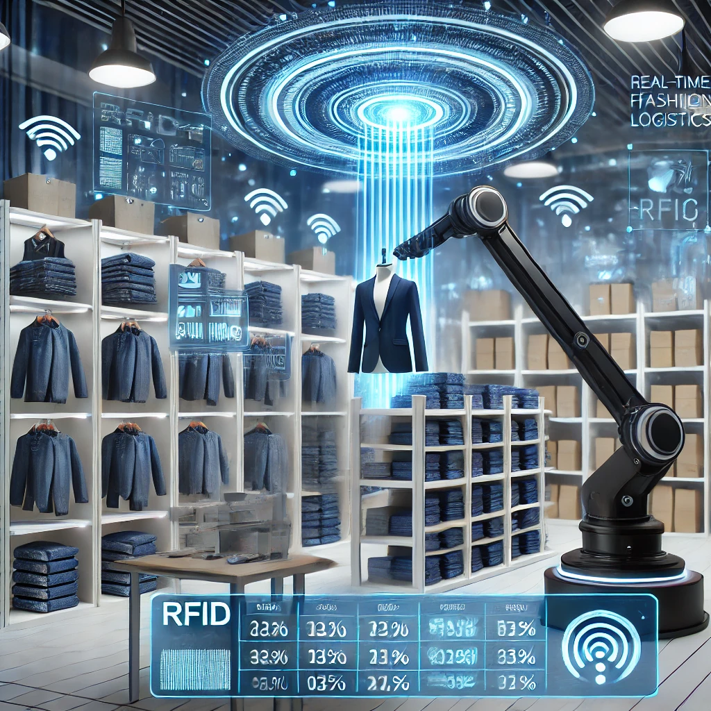 RFID기술 옷가게 이미지, AI생성사진