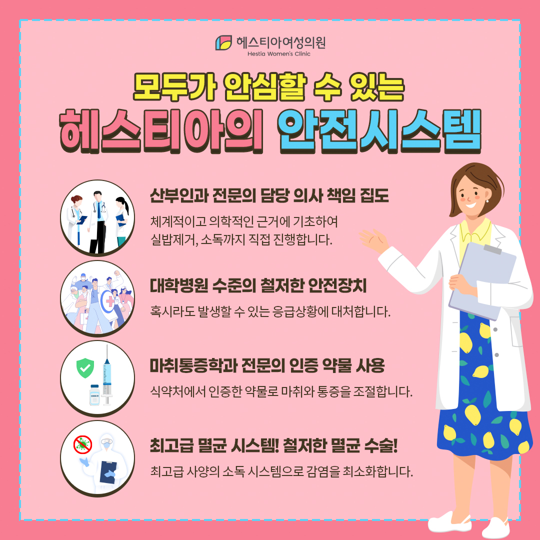 신사역 산부인과 모두가 안심할 수 있는 헤스티아의 안전시스템