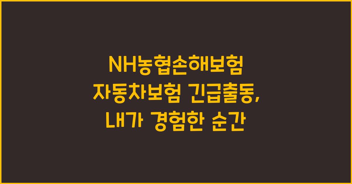 NH농협손해보험 자동차보험 긴급출동