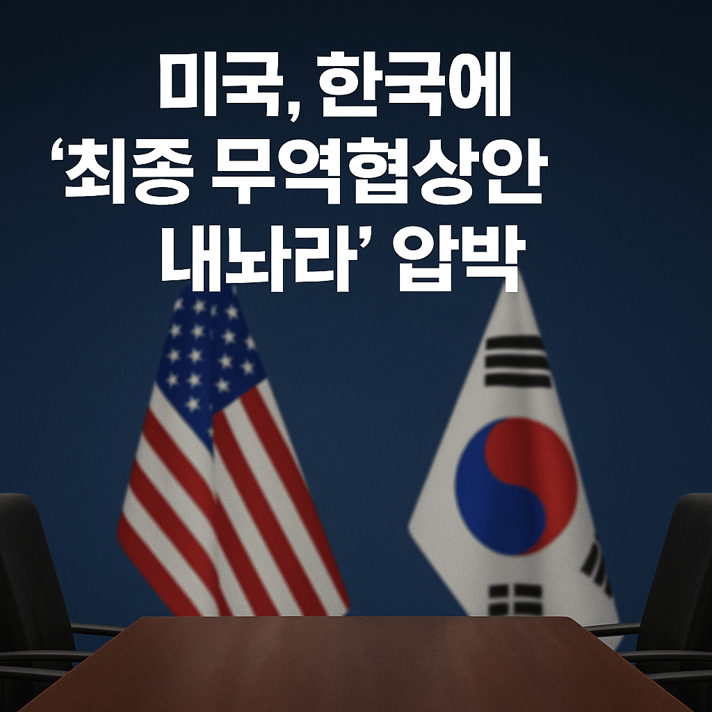한미 관세협상 최종 무역협상안 압박