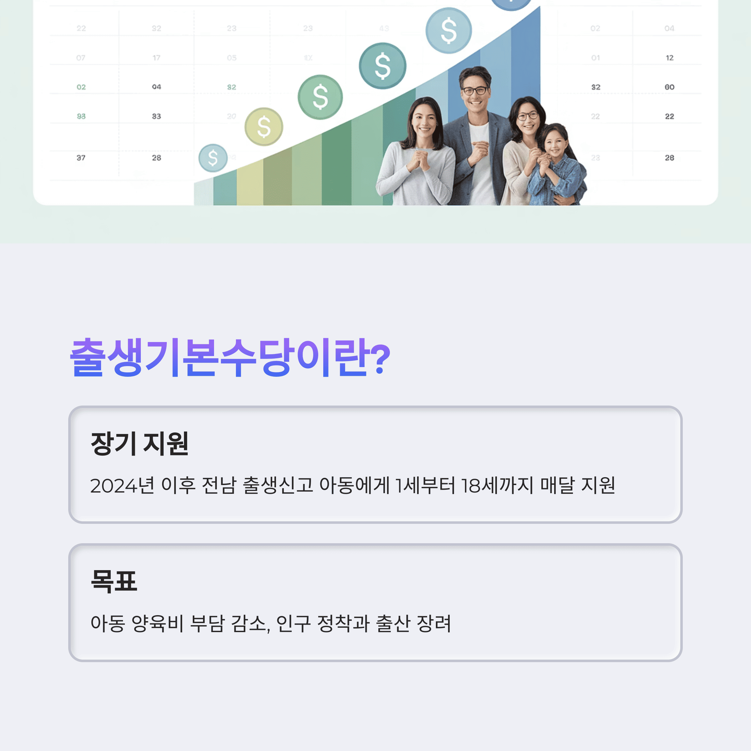 전라남도 18년간 20만원 출생 기본 수당