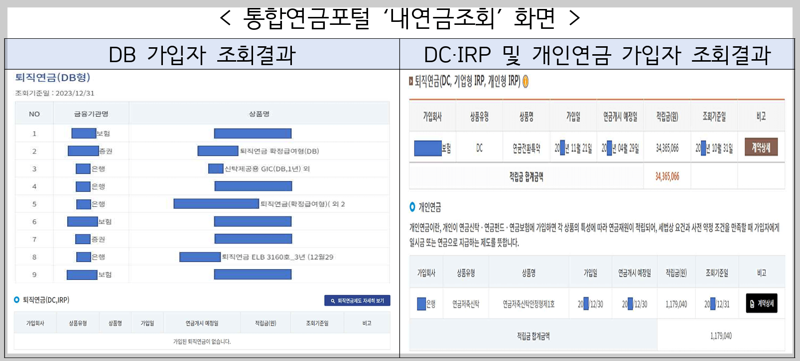 내연금조회