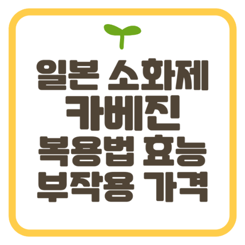 일본 소화제 카베진 복용법 효능 부작용 가격