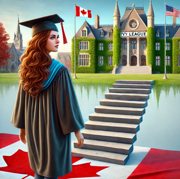 캐나다 사립학교에서 미국 아이비리그 진학 관련 그림