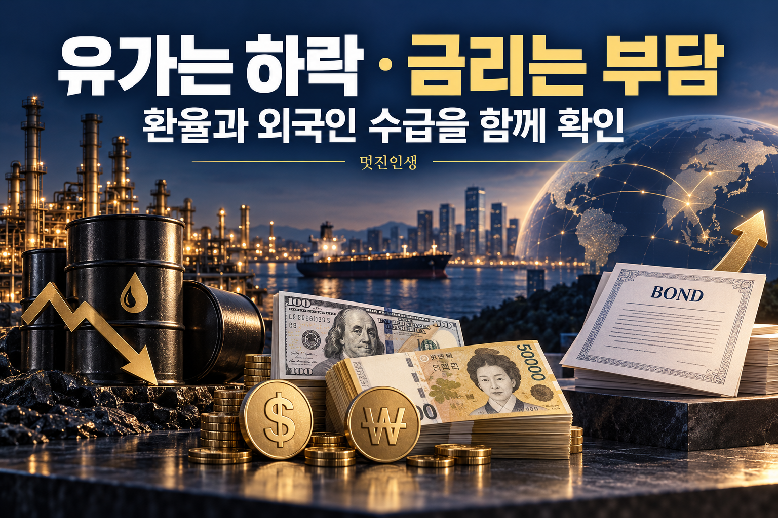 반도체·배터리·항공·바이오 장면과 함께 업종별 관전 포인트를 정리한 이미지