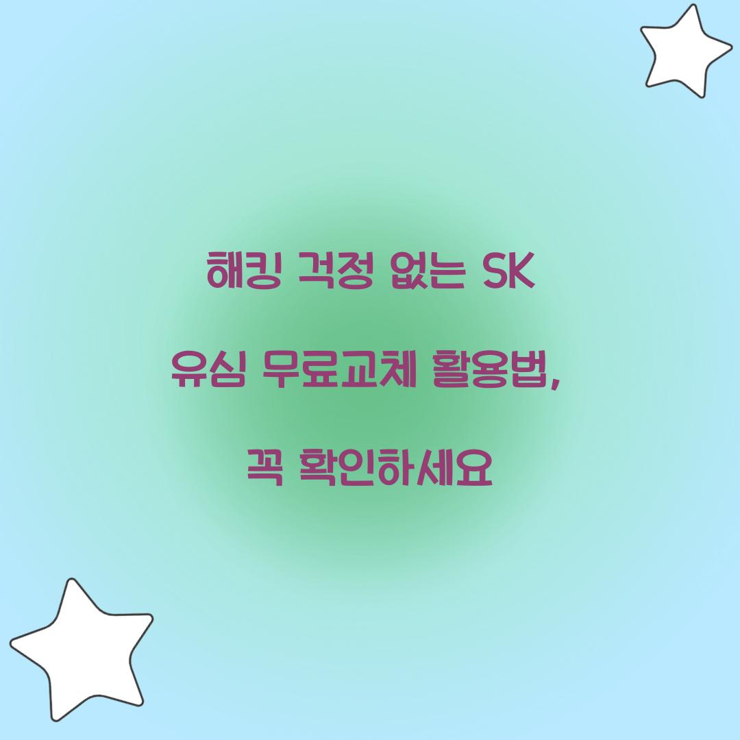 해킹 걱정 없는 SK 유심 무료교체 활용법