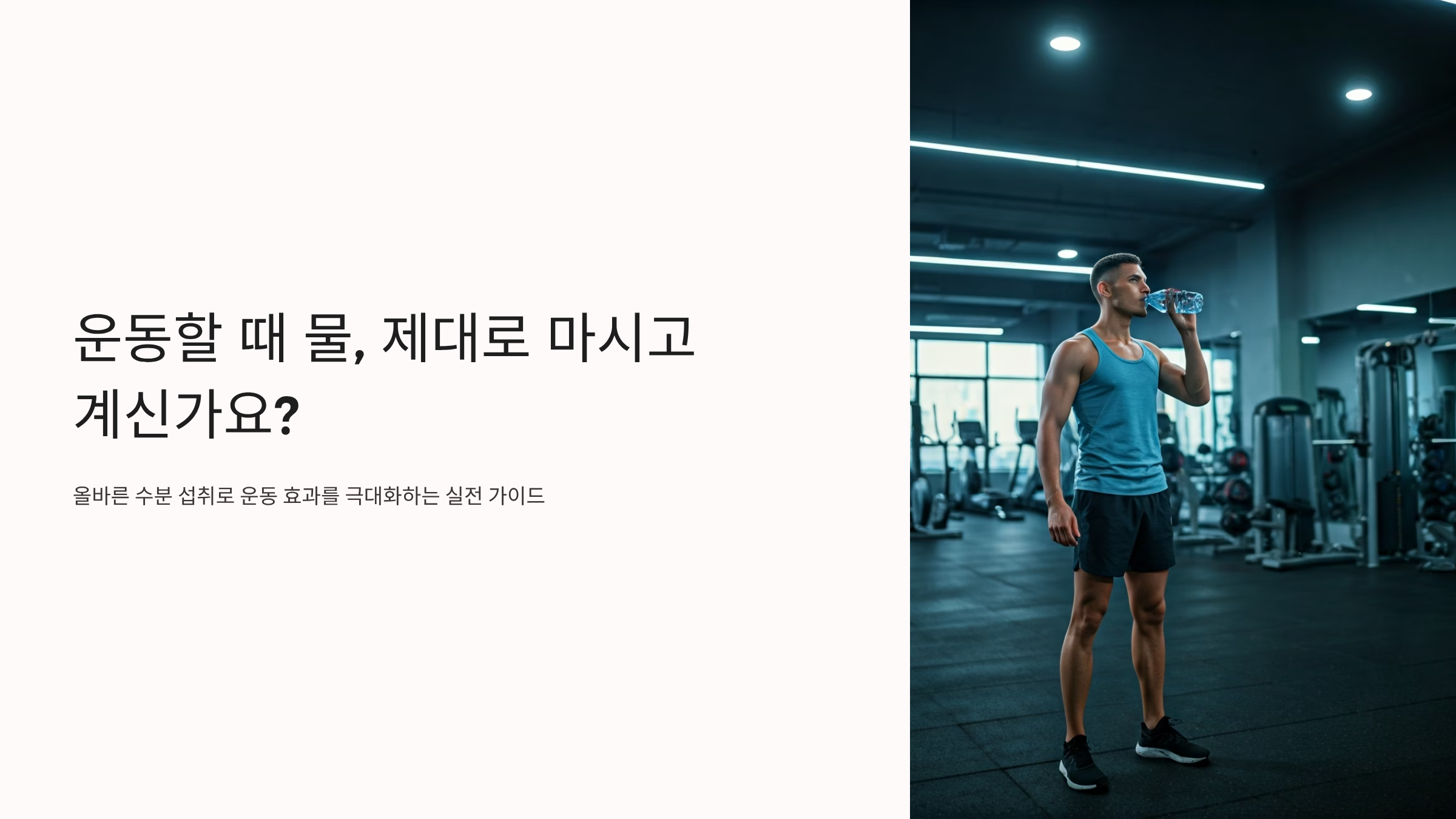 운동 전후 수분 보충, 탈수 막는 완벽한 타이밍 가이드 🏃♂️💧
