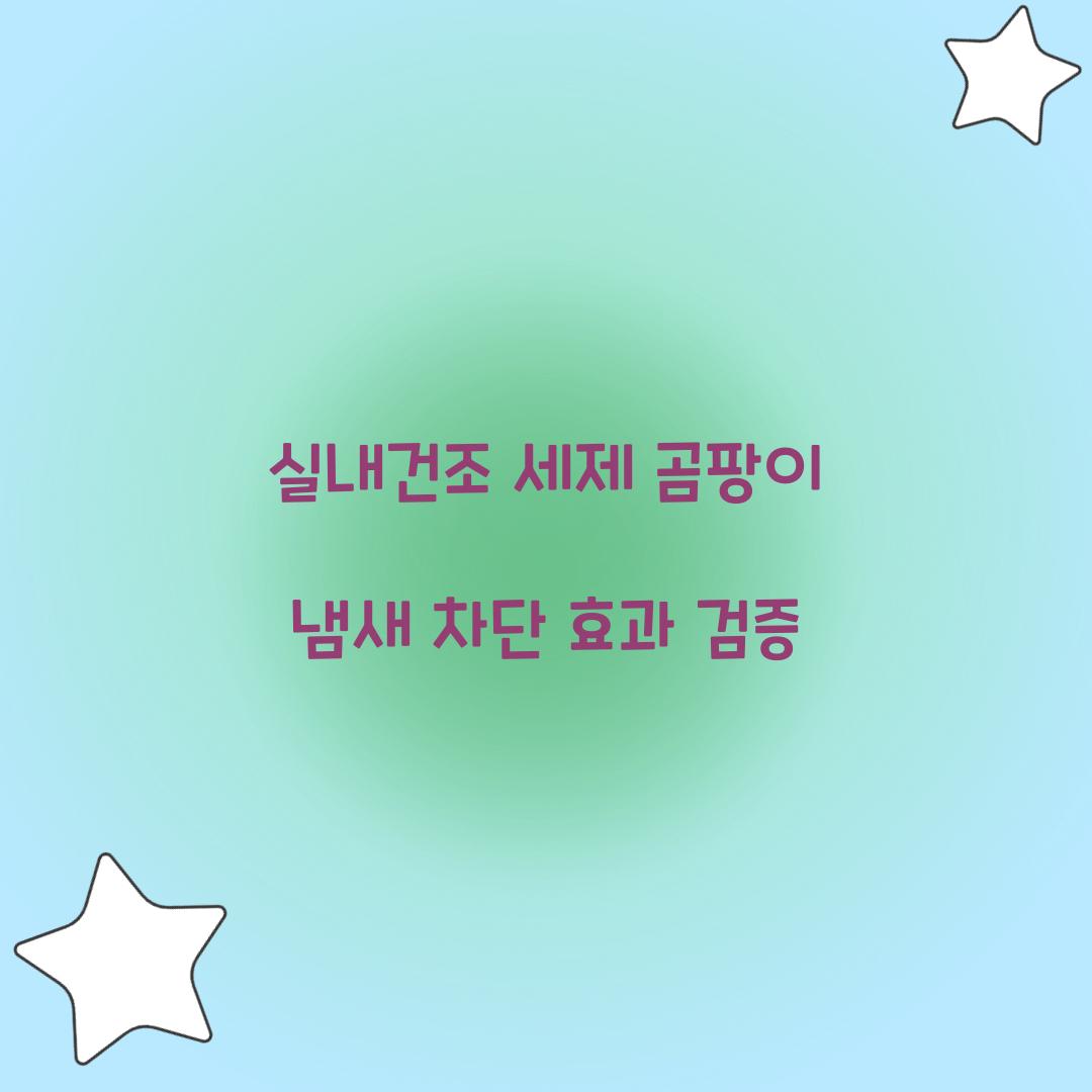 실내건조 세제 곰팡이 냄새 차단 효과 검증 