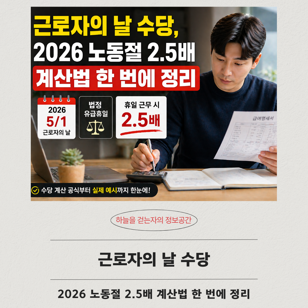 근로자의 날 수당, 2026 노동절 2.5배 계산법 한 번에 정리
