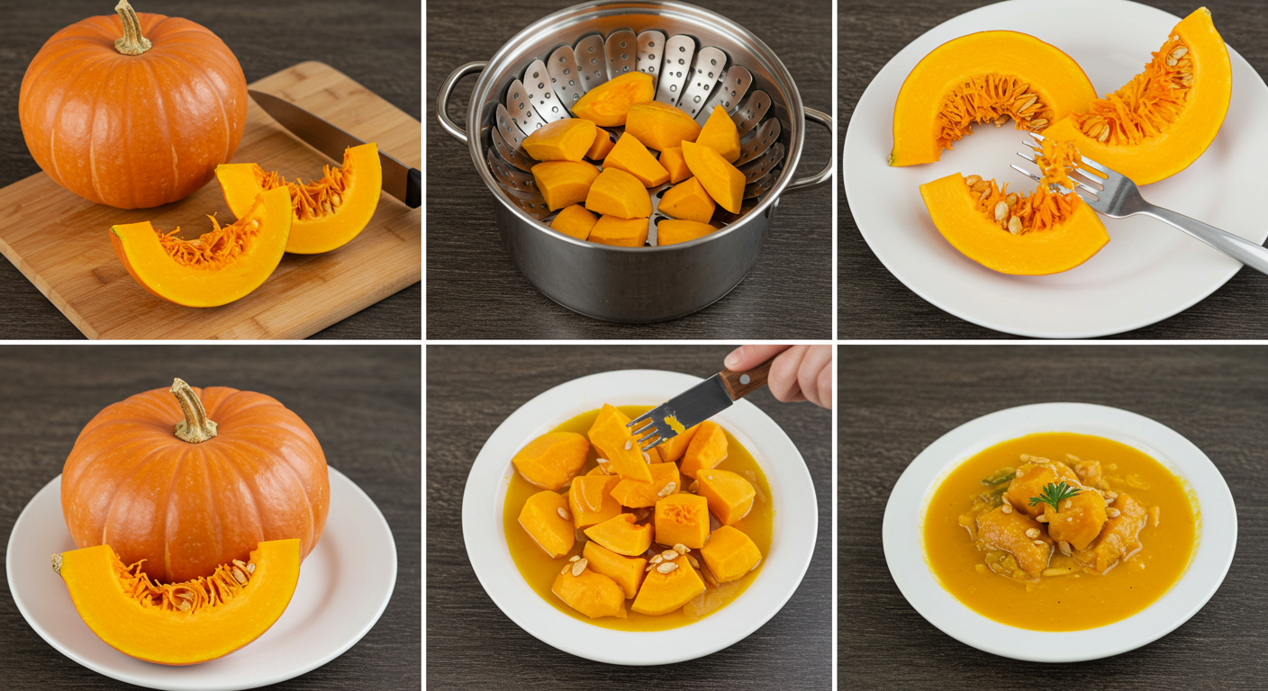 Step by Step: 단호박 찌는법 (찜기 기준)