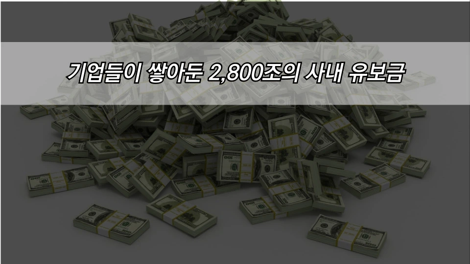 기업들이 쌓아둔 2,800조의 사내 유보금