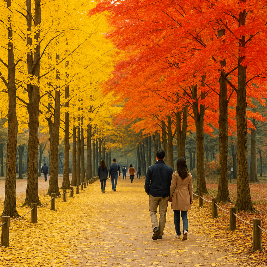 9월 남이섬 가을 여행, 단풍과 은행잎이 만든 로맨틱한 추억