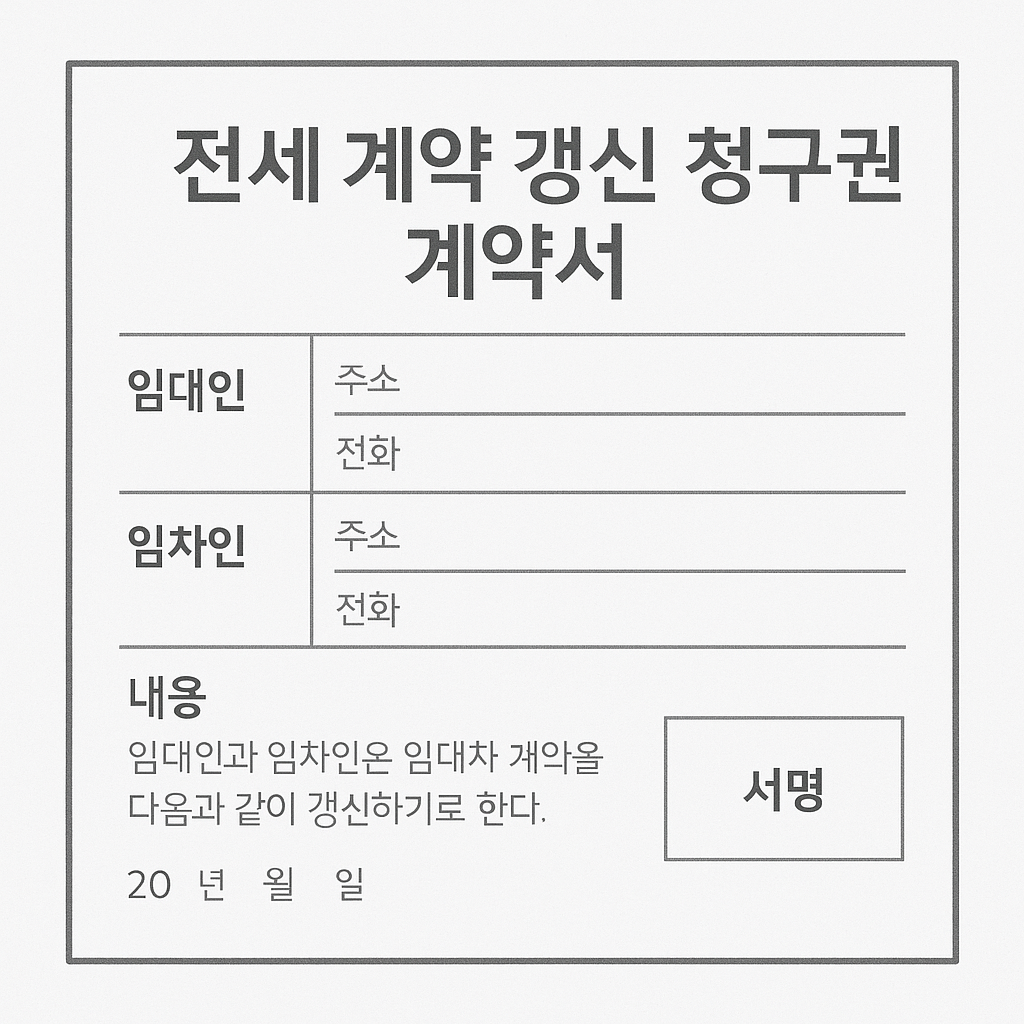 전세 계약 갱신 청구권 계약서
