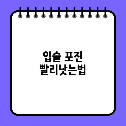 입술 포진 빨리낫는법