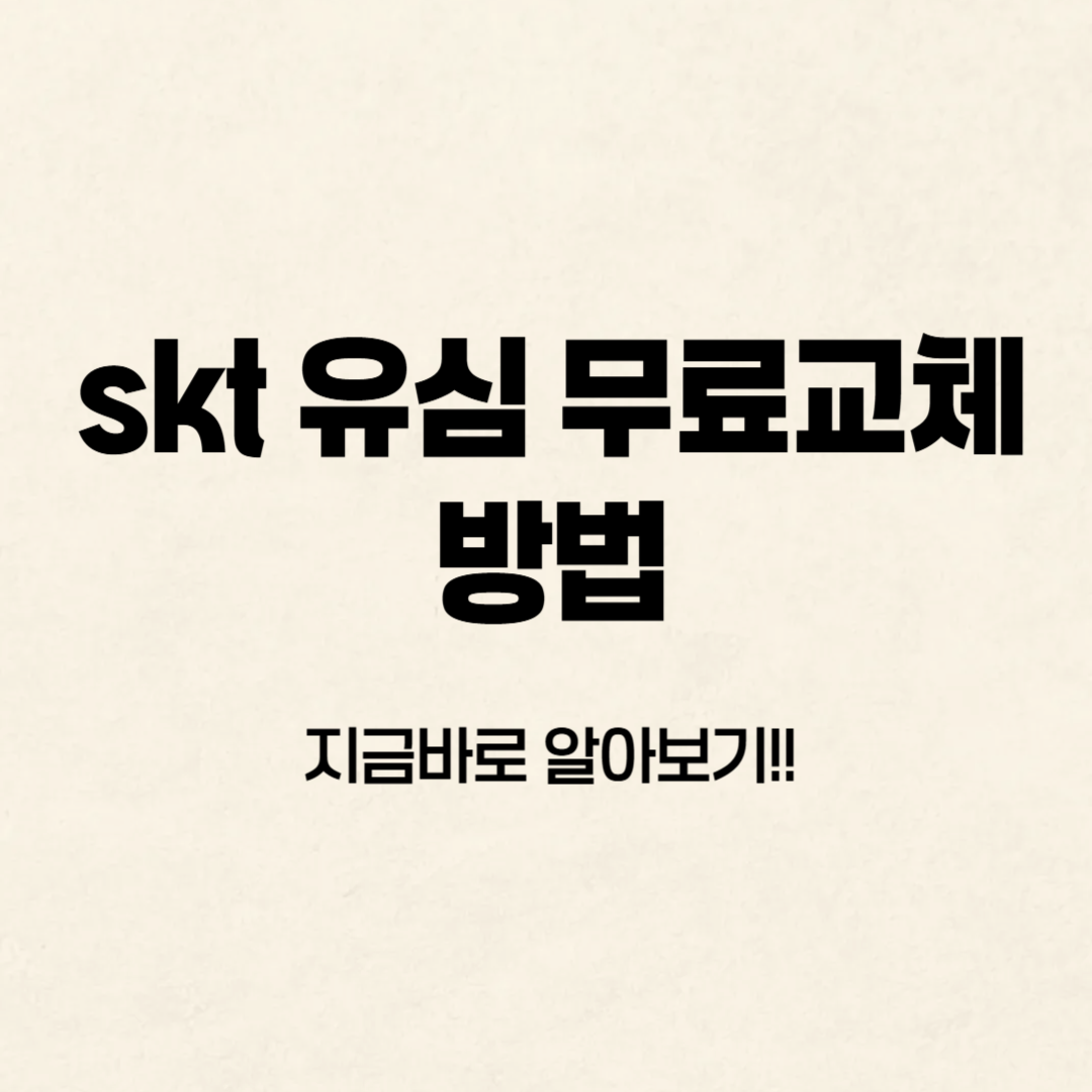 skt 유심 교체 방법✅