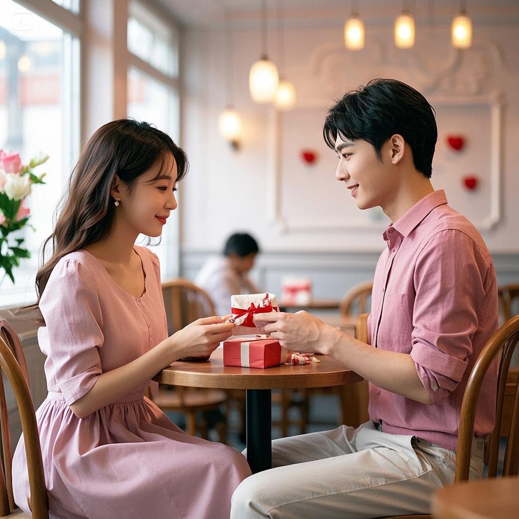 화이트데이 선물하는 연인