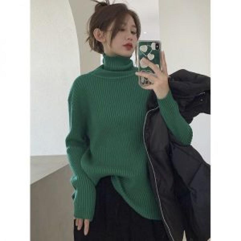 숲 청록색 니트 티 초록 이너 그린 탑 여성