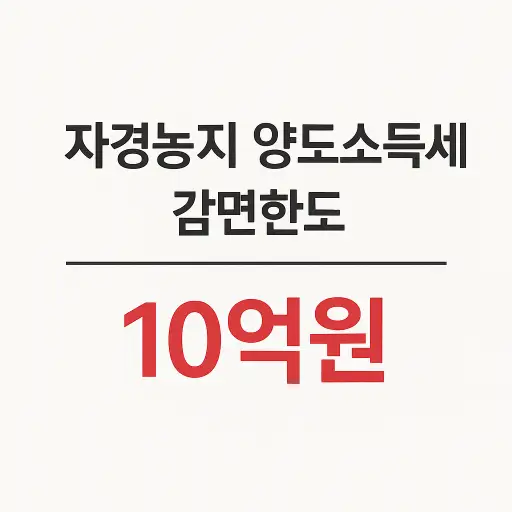 자경농지 양도소득세 감면한도 총정리