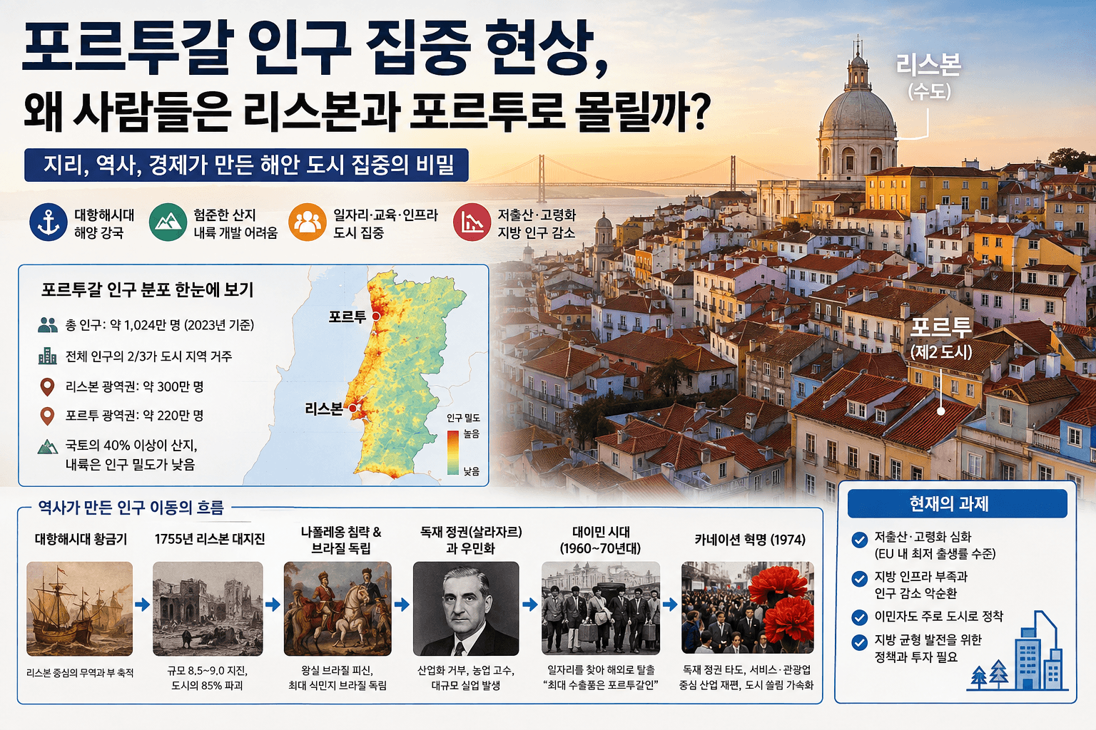 포르쿠갈 인구 집중 현상