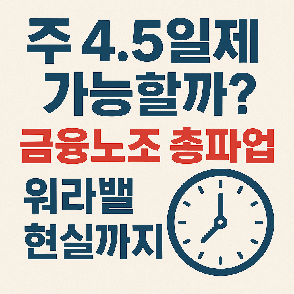 주 4.5일제 가능할까? 금융노조 총파업부터 워라밸 현실까지!