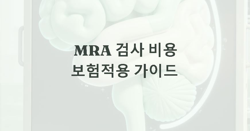 mra 검사 비용 및 의료보험 적용 기준 정리