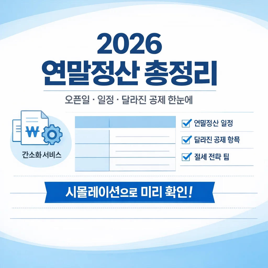연말정산 간소화 서비스 오픈일, 2026년 가이드 총정리