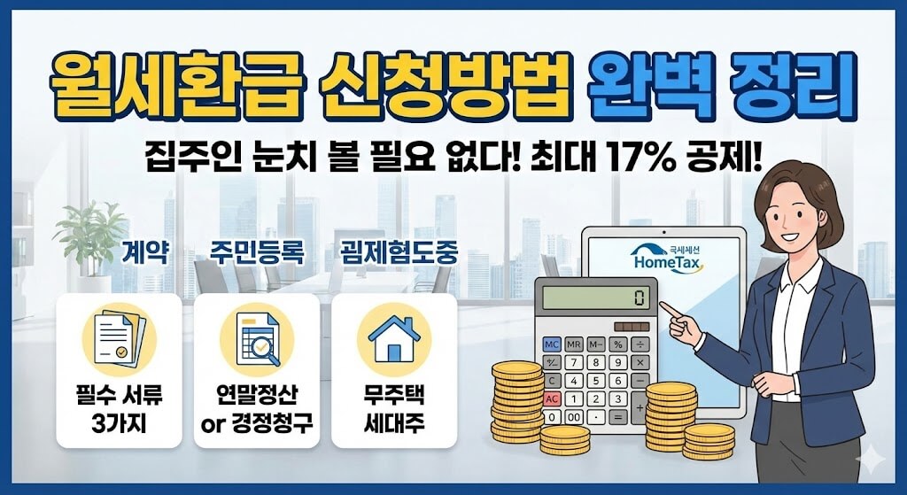 월세환급 신청방법 알아보세요.