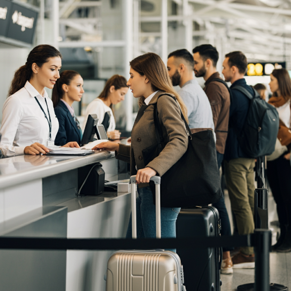공항 서비스 데스크 방문