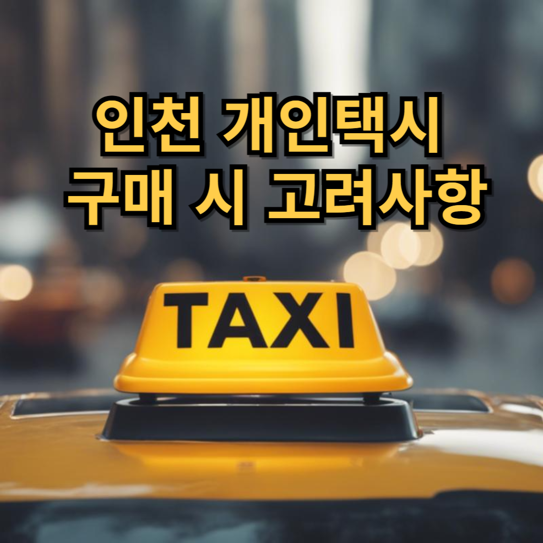 인천 개인택시 구매 시 고려사항