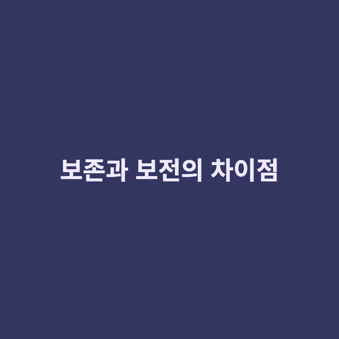 보존과 보전의 차이