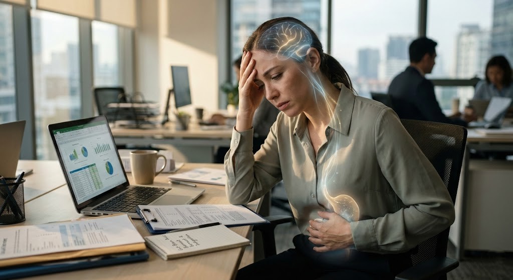 직장인 번아웃과 소화불량의 상관관계