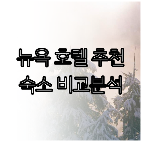 뉴욕 호텔 6곳 장단점 비교 추천 숙