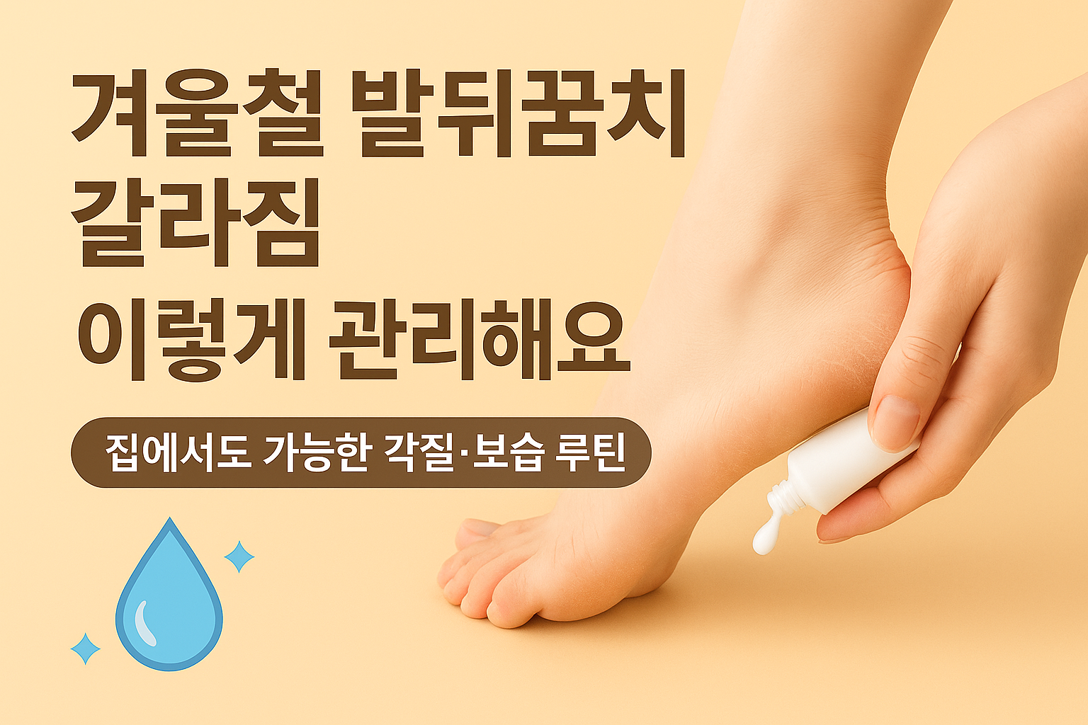 겨울철 건조한 발뒤꿈치 갈라짐 원인부터 각질 제거, 보습 관리법까지! 피부관리사가 알려주는 셀프 풋케어 루틴으로 통증 없이 부드러운 발 유지하세요.