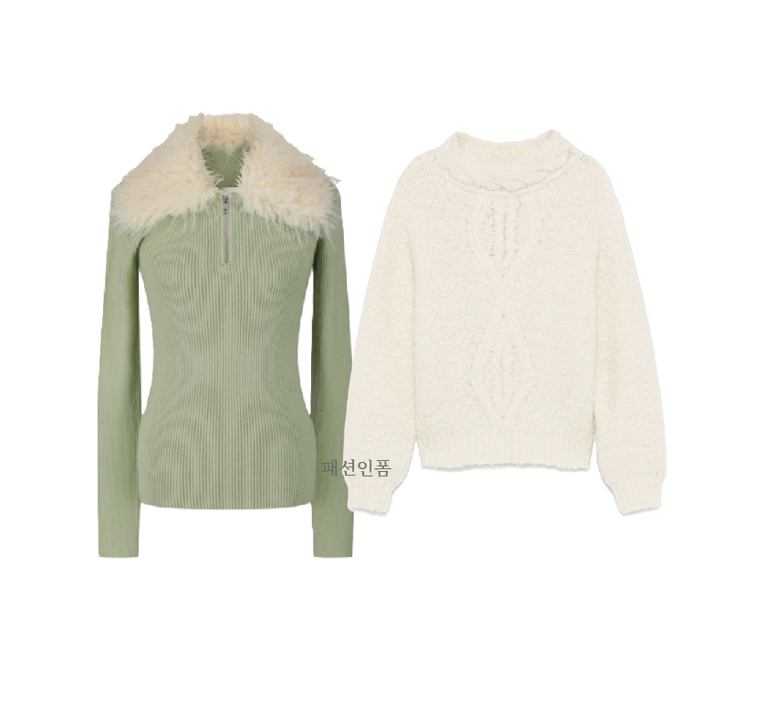 {니트} 찬란한 너의 계절에 6회 :: 이성경(송하란) / 비비 BIBIY 그린 연두색 퍼카라 하프 집업 니트 & 이자벨마랑 ISABEL MARANT 화이트 스웨터
