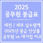 2025 일반직 공무원 봉급표