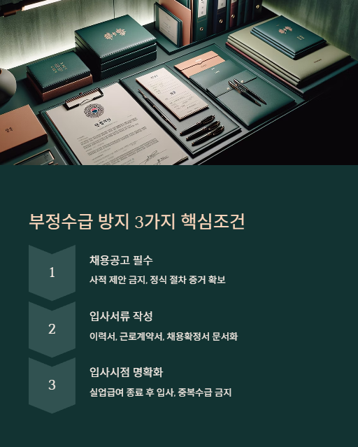 부정수급 방지 조건