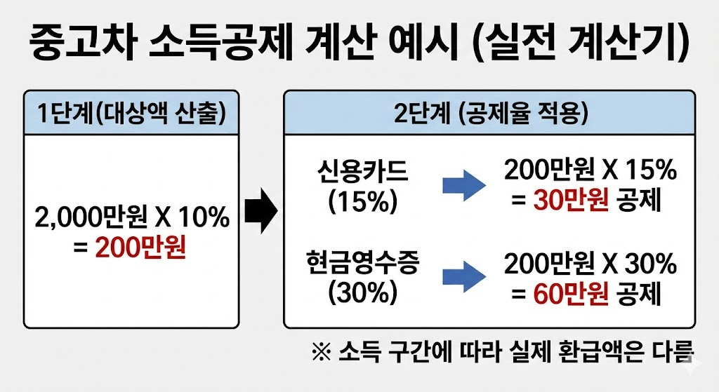 중고차 소득공제 계산
