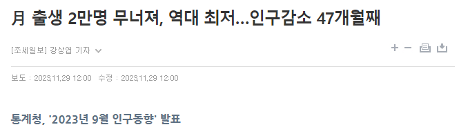 출생률 최저