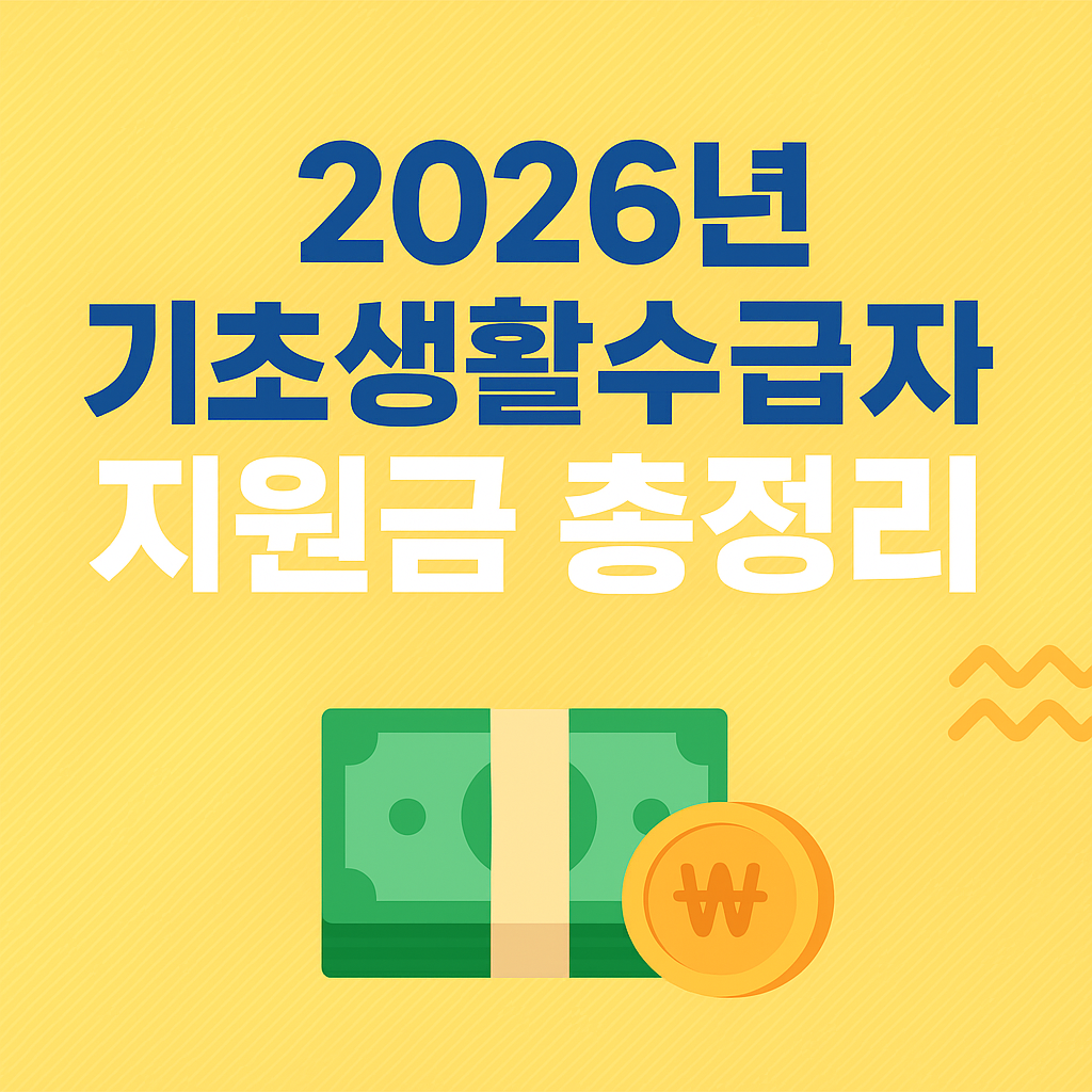 2026 기초생활수급자 지원금 정리