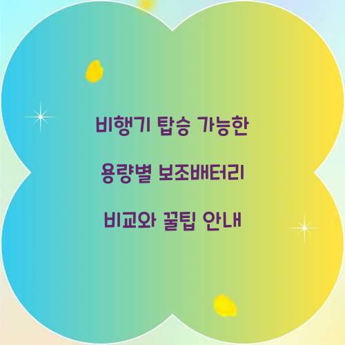비행기 탑승 가능한 용량별 보조배터리 비교