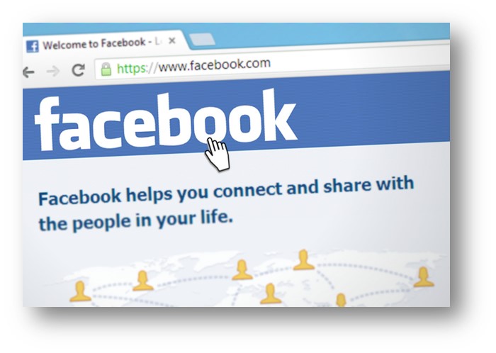 페이스북을 사용해서 많은 친구들을 사귈 수 있다는 문구와 함께 페이스북 첫 화면의 모습