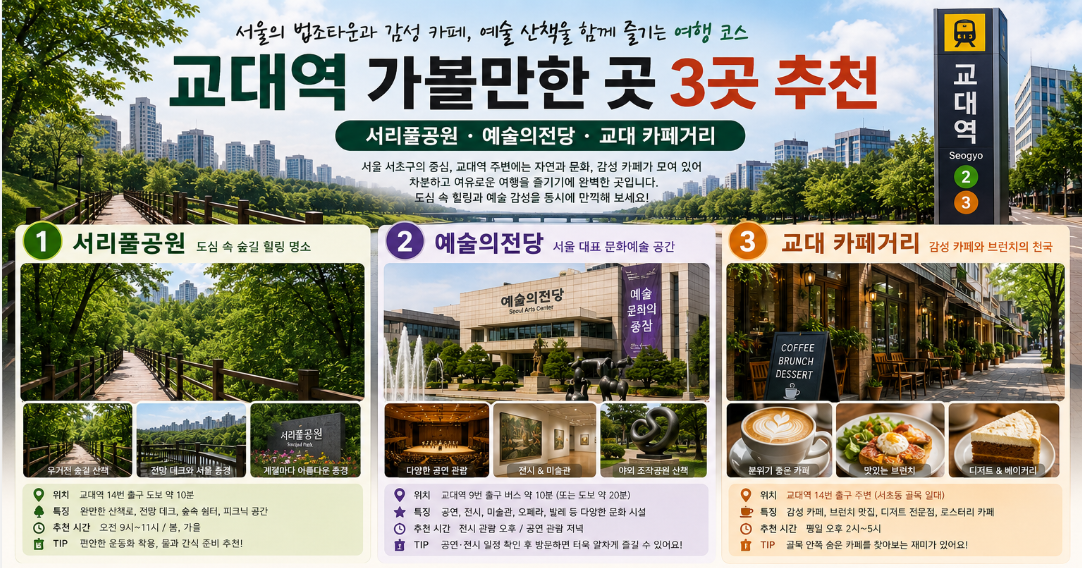 교대역 가볼만한곳 3곳 추천