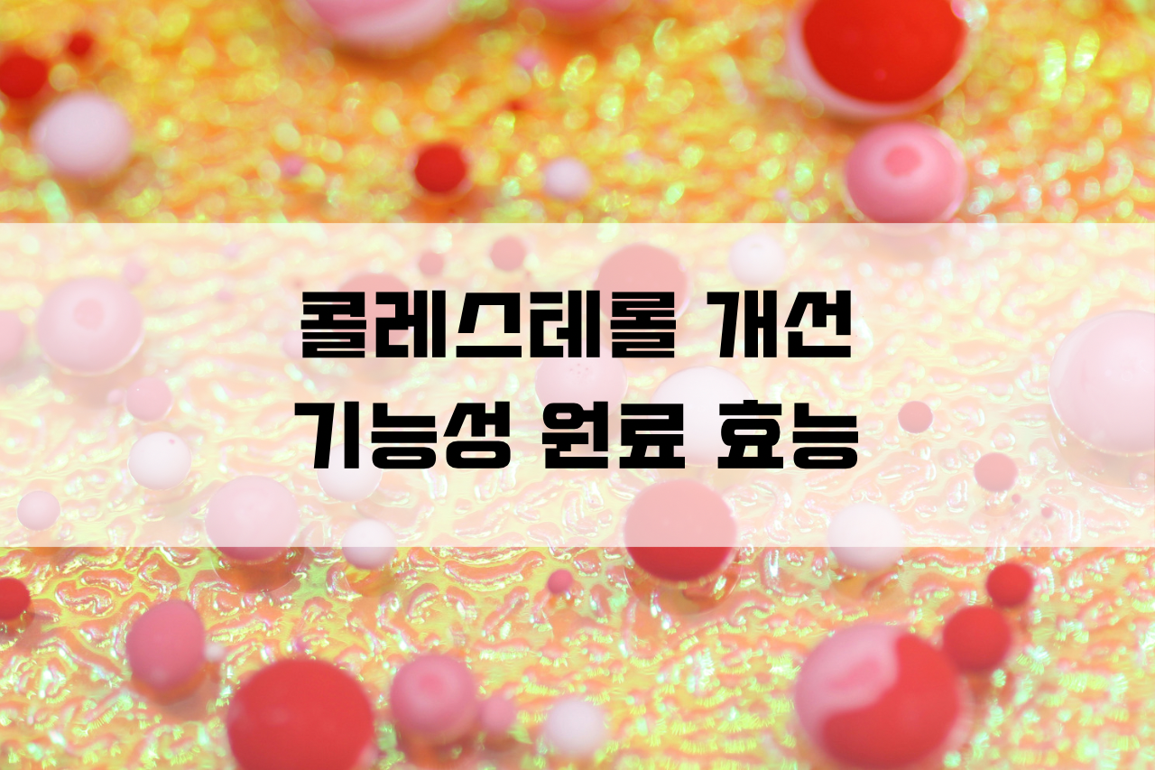 콜레스테롤-개선-건강기능식품