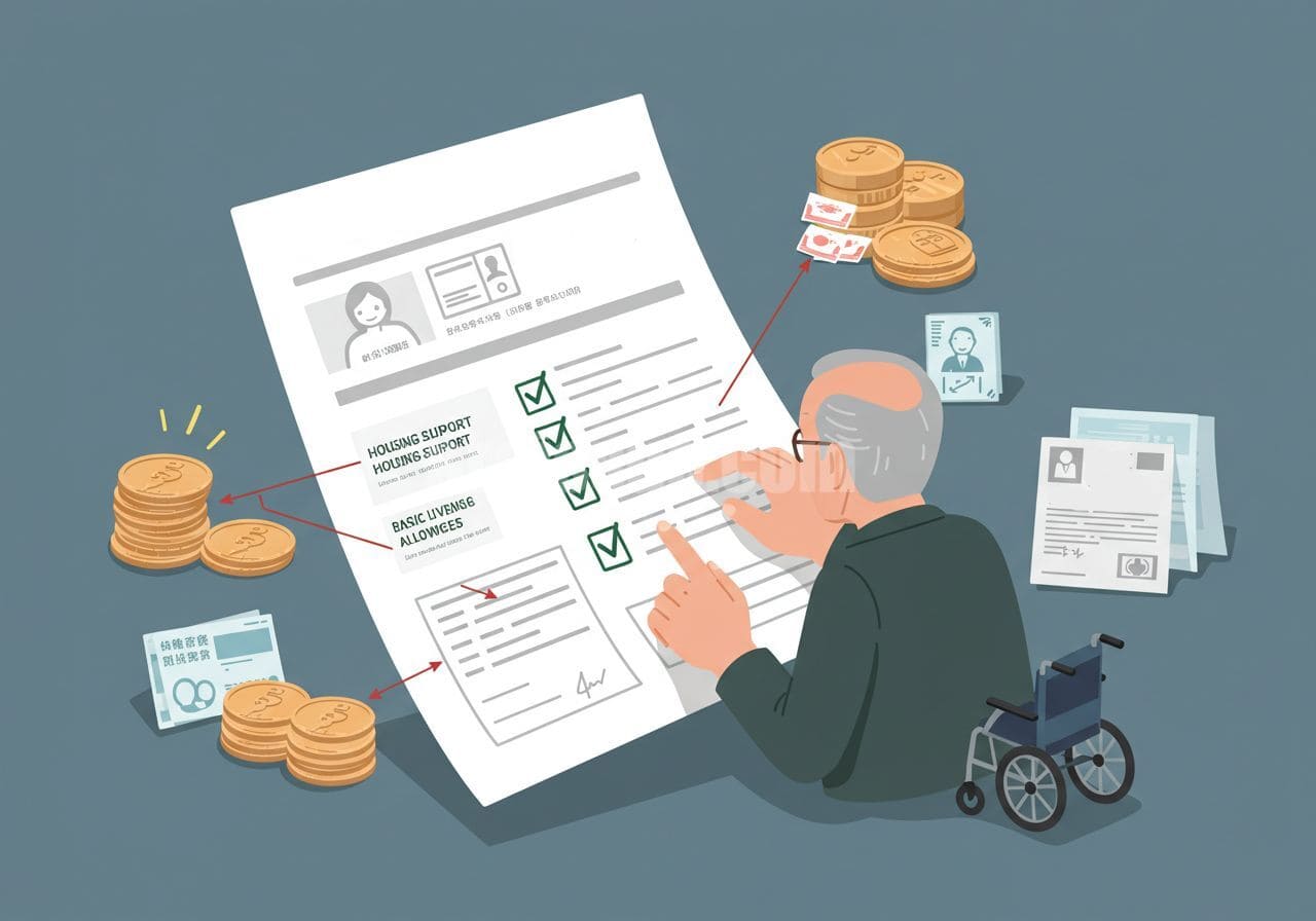 노인복지의 다양한 혜택을 준비하는 노인의 이미지