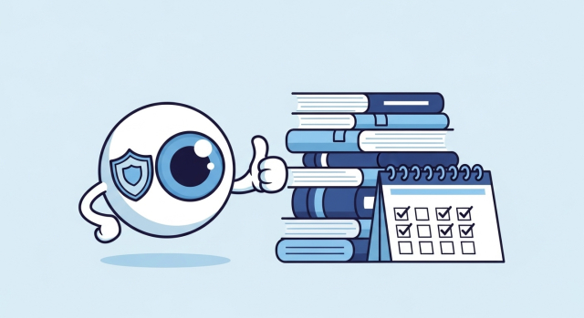 백내장 실비보험 준비와 청구를 잘 마무리했다는 긍정적인 캐릭터 이미지