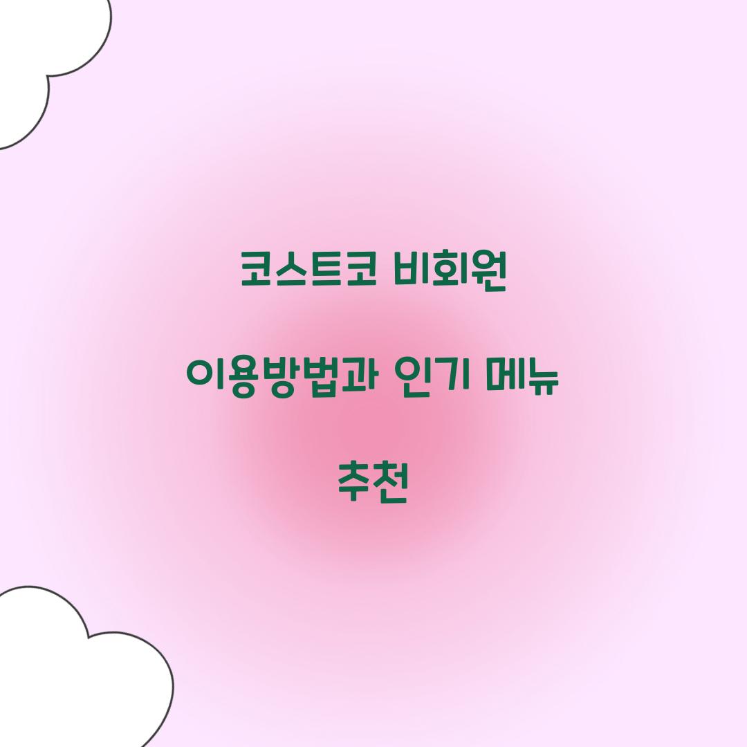 코스트코 비회원 이용방법